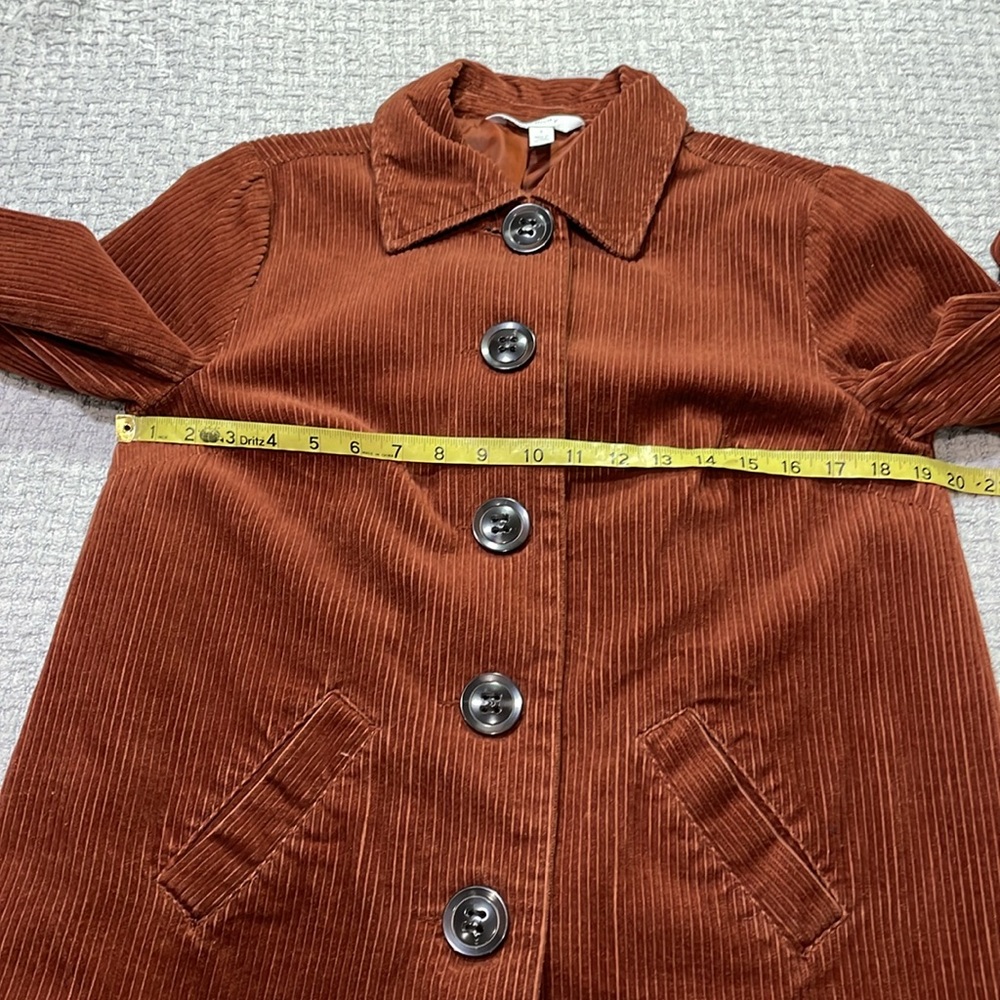 Rust/Brown Corduroy Large Button Swing Jacket Size Small - Picture 13 of 16